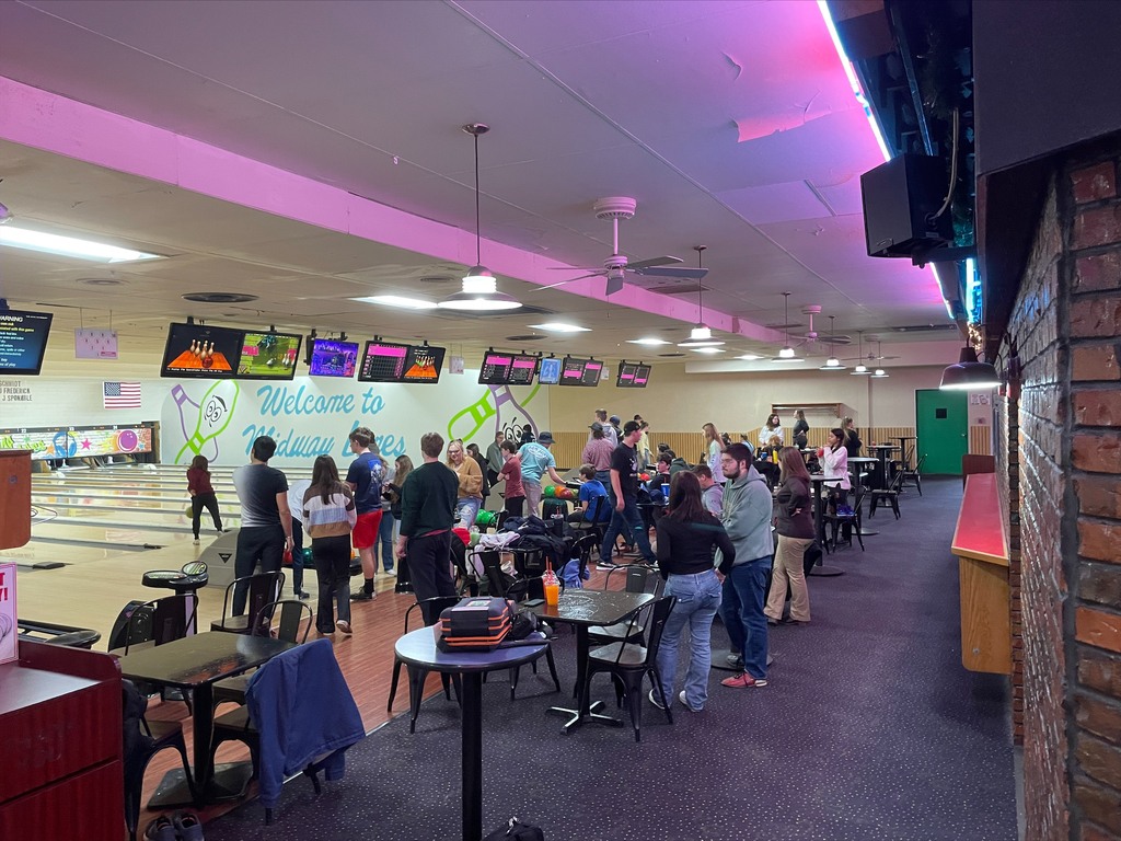 Students at Midway Lanes