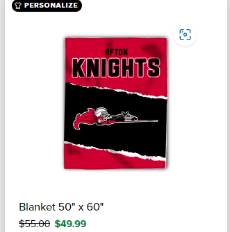 Afton Knights 50" by 60" blanket
