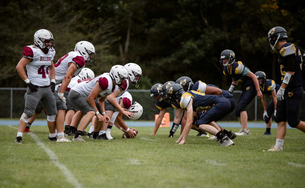 Football players in action
